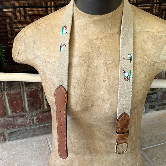 Zep-pro Golf weave belt with tan leather and brass hardware. Made in USA size 38 - Picture 7 of 7